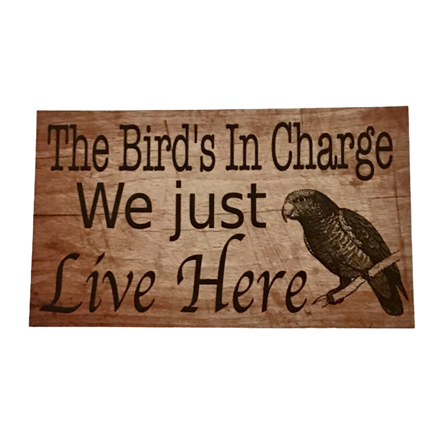 The Parrot Birds in Charge Sign
