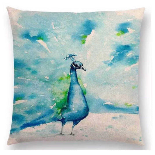 Cushion Pillow Peacock Blue Bird - The Renmy Store Homewares & Gifts 