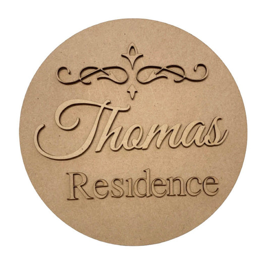 Residence Property Name Custom Sign MDF Wood DIY Craft - The Renmy Store Homewares & Gifts 