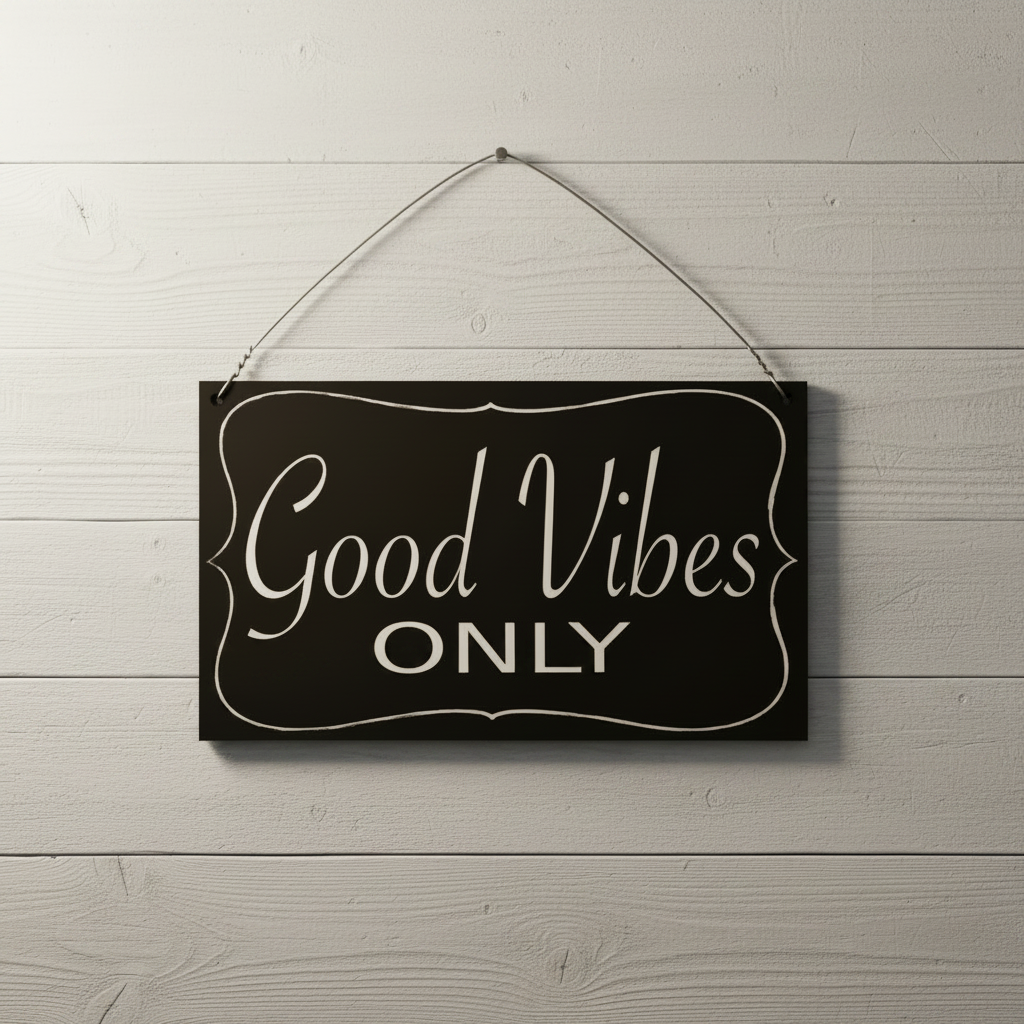 Good Vibes Only Sign | Vintage Inspirational Quote Decor Aussie Made