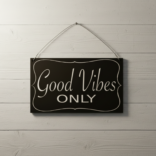Good Vibes Only Sign | Vintage Inspirational Quote Decor Aussie Made