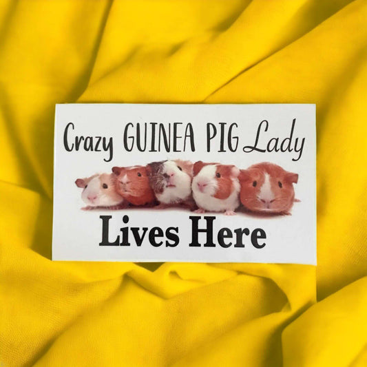 Crazy Guinea Pig Lady Lives Here Sign - The Renmy Store Homewares & Gifts 