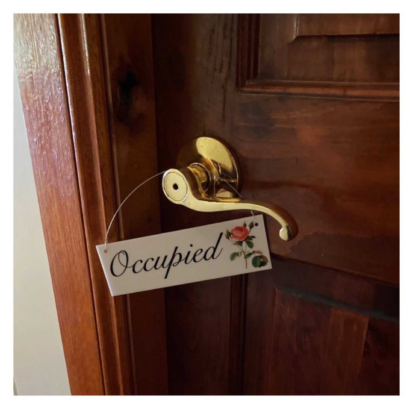 Vacant & Occupied Rose Toilet Bathroom Door Sign - The Renmy Store Homewares & Gifts 