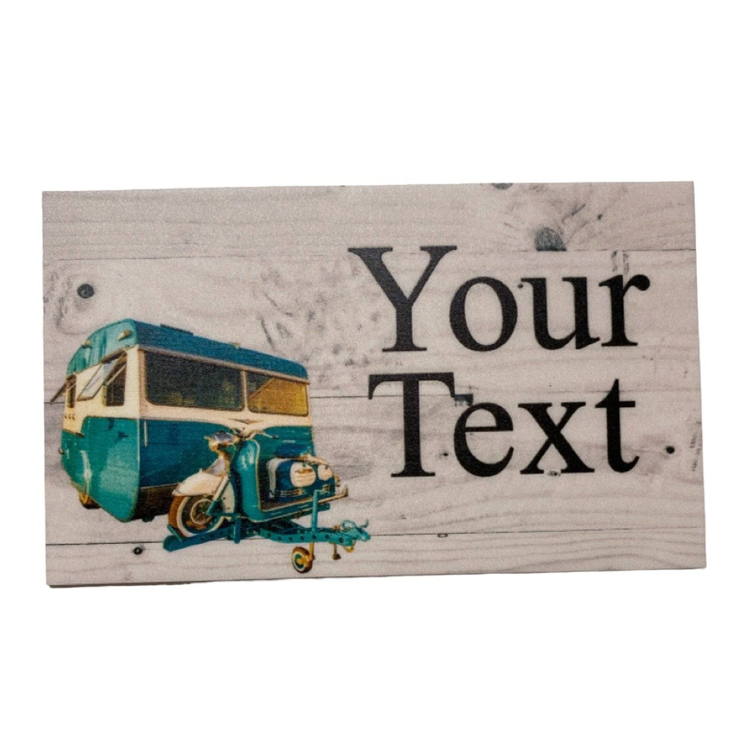 Caravan Vintage Custom Persoanlised Sign - The Renmy Store Homewares & Gifts 