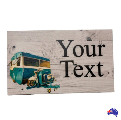 Caravan Vintage Custom Persoanlised Sign - The Renmy Store Homewares & Gifts 