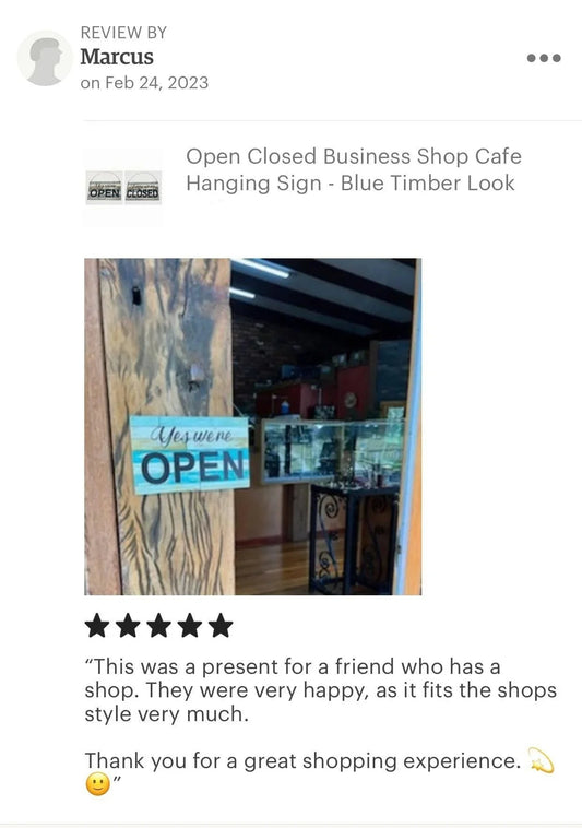 Open Closed Business Shop Café Timber Style Hanging Sign - The Renmy Store Homewares & Gifts 