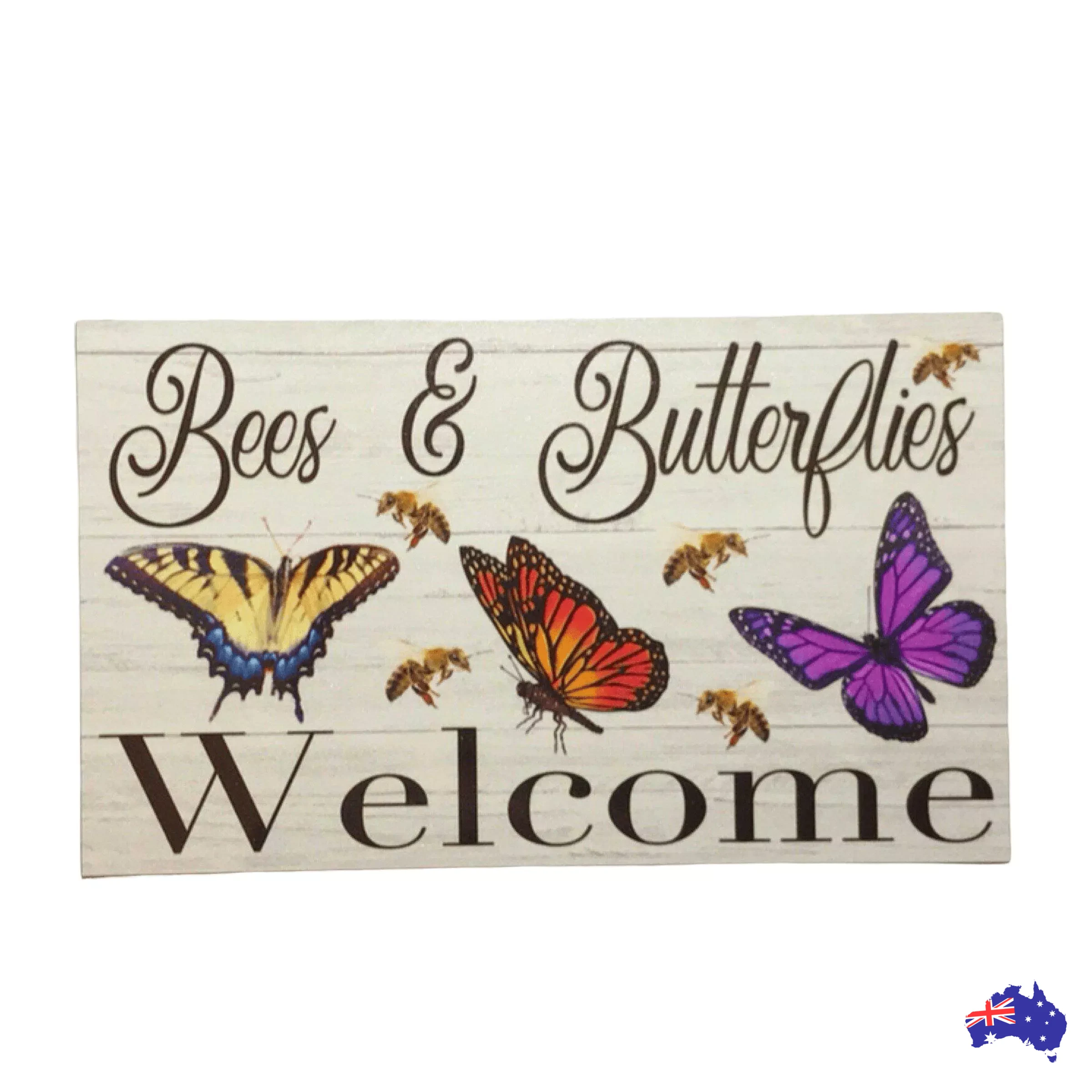 Bees & Butterflies Welcome Sign - The Renmy Store Homewares & Gifts 