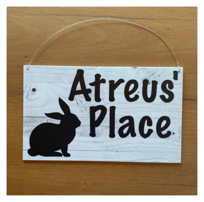 Rabbit Hutch House Pets Name Custom Wording Sign - The Renmy Store Homewares & Gifts 