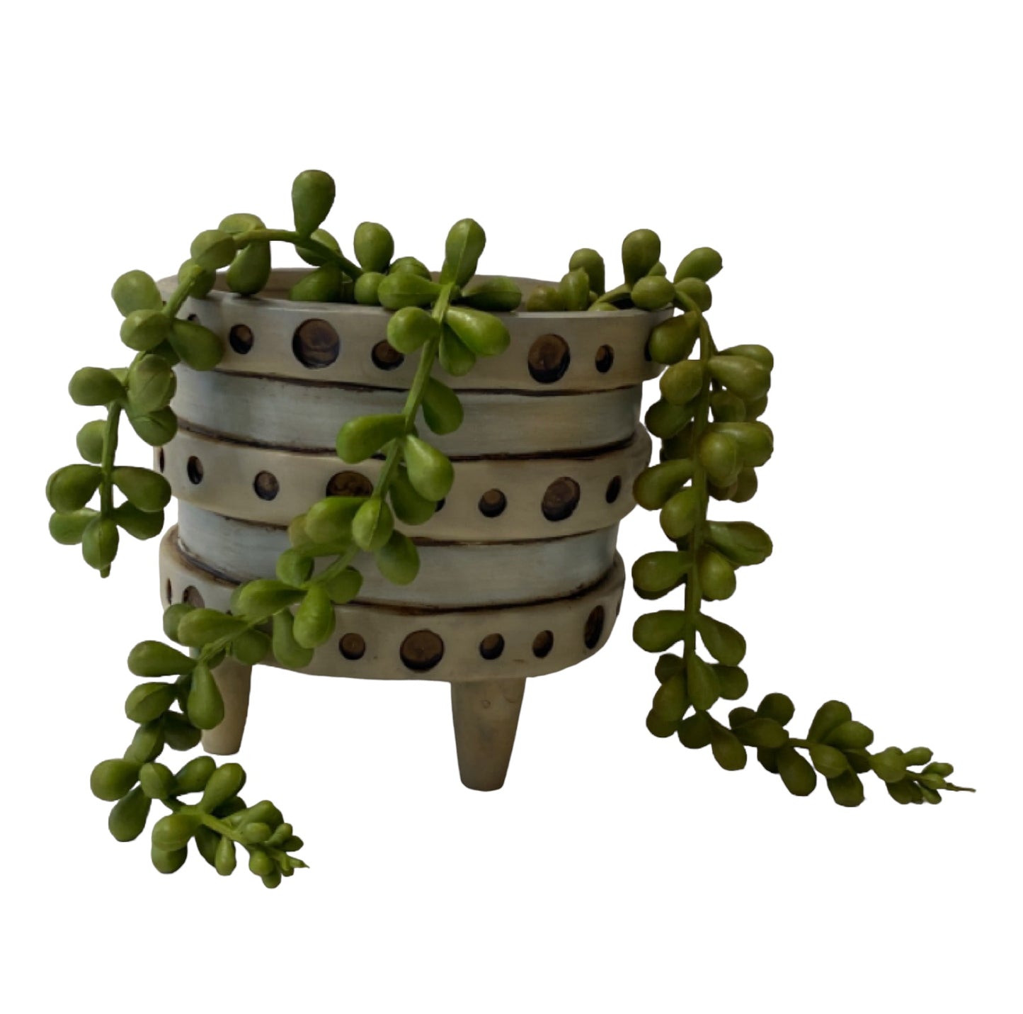 Pot Planter Funky Vera Dot Grey Blue - The Renmy Store Homewares & Gifts 