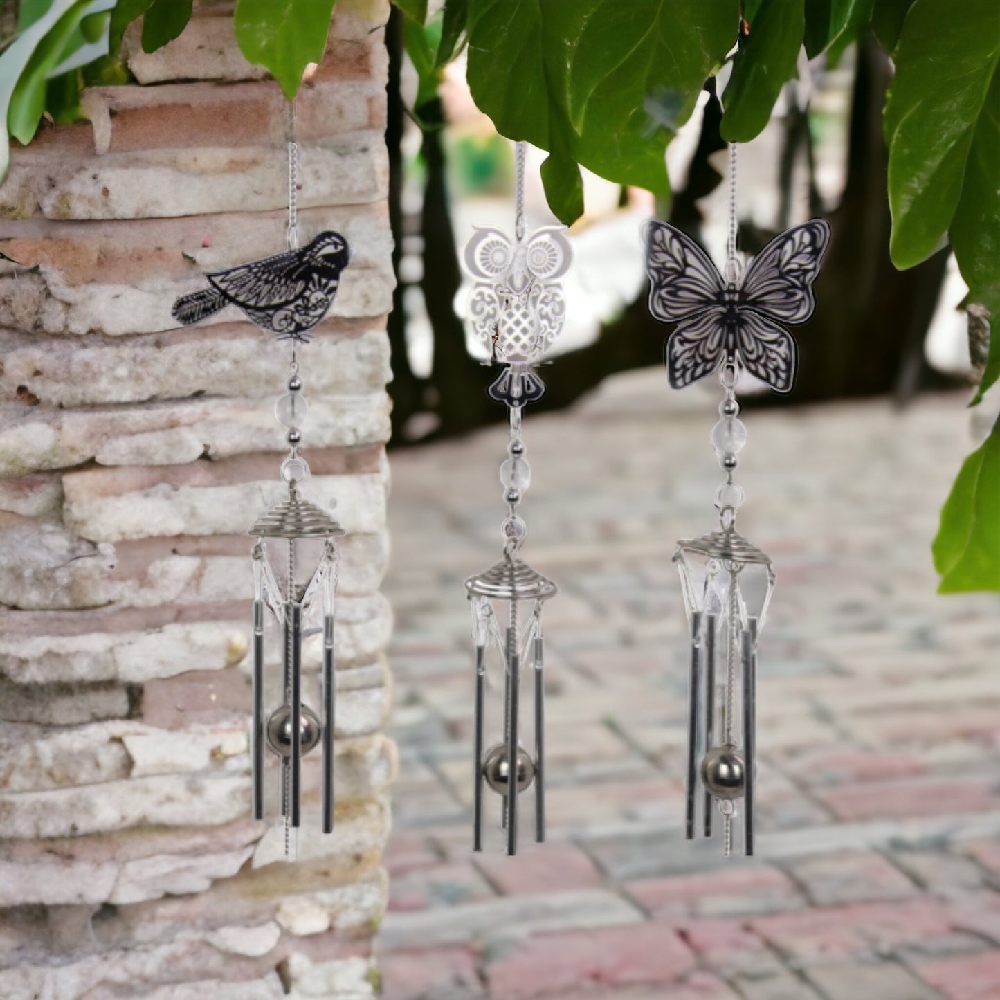 Butterfly Owl or Bird Wind Chime Hanging - The Renmy Store Homewares & Gifts 
