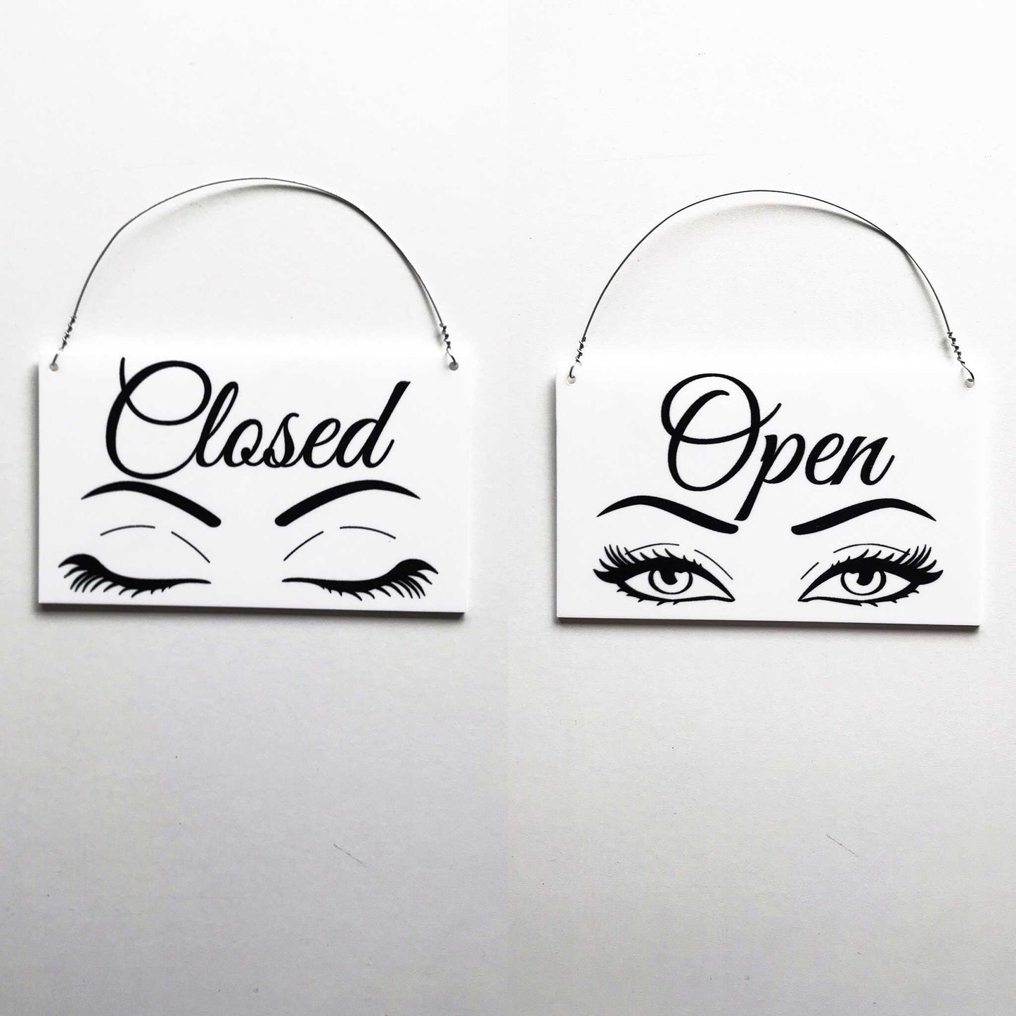 Open Closed Eyes Eyelashes Beauty Shop Hanging Sign - The Renmy Store Homewares & Gifts 