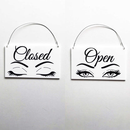 Open Closed Eyes Eyelashes Beauty Shop Hanging Sign - The Renmy Store Homewares & Gifts 