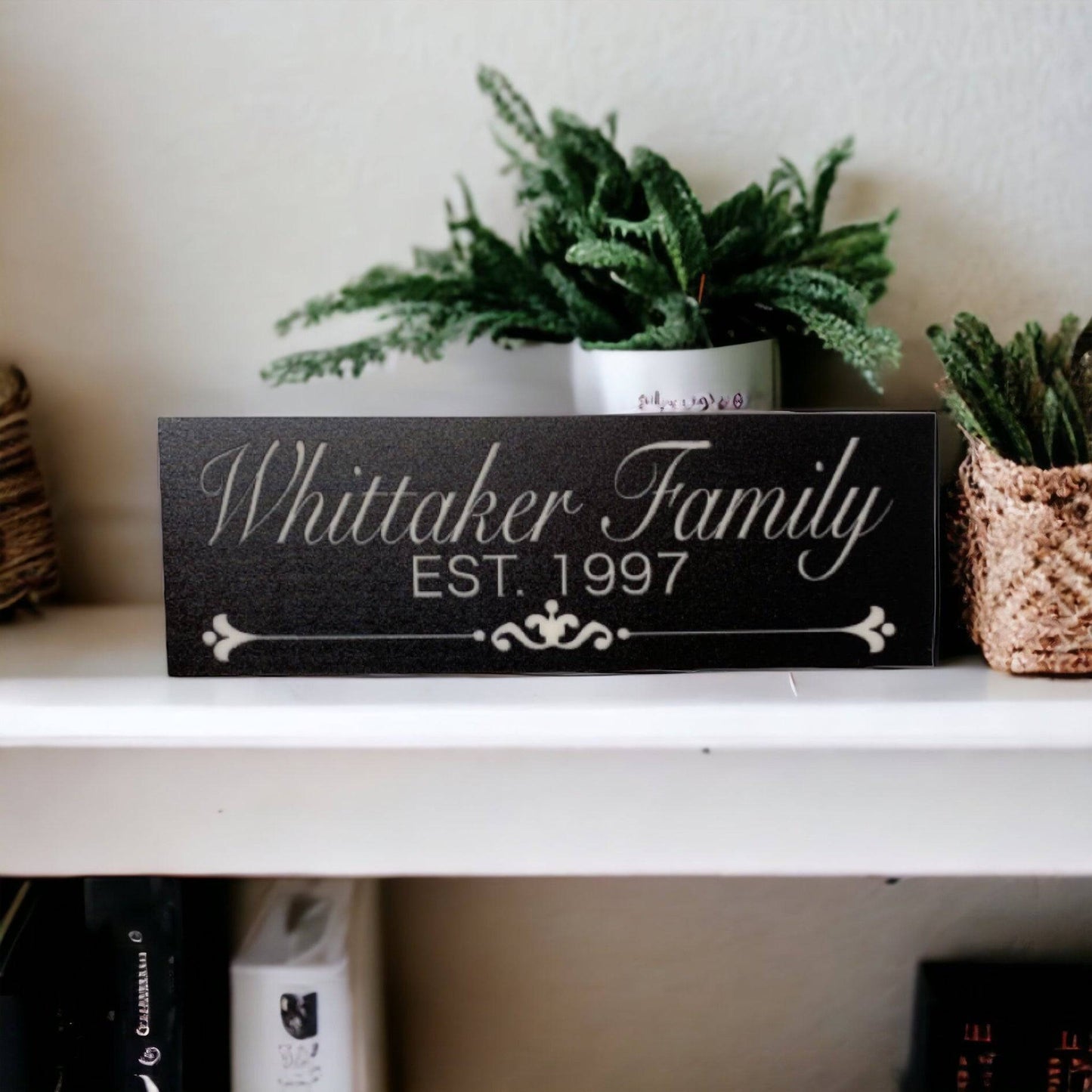 Family Name Custom Personalised Vintage Black Sign - The Renmy Store Homewares & Gifts 