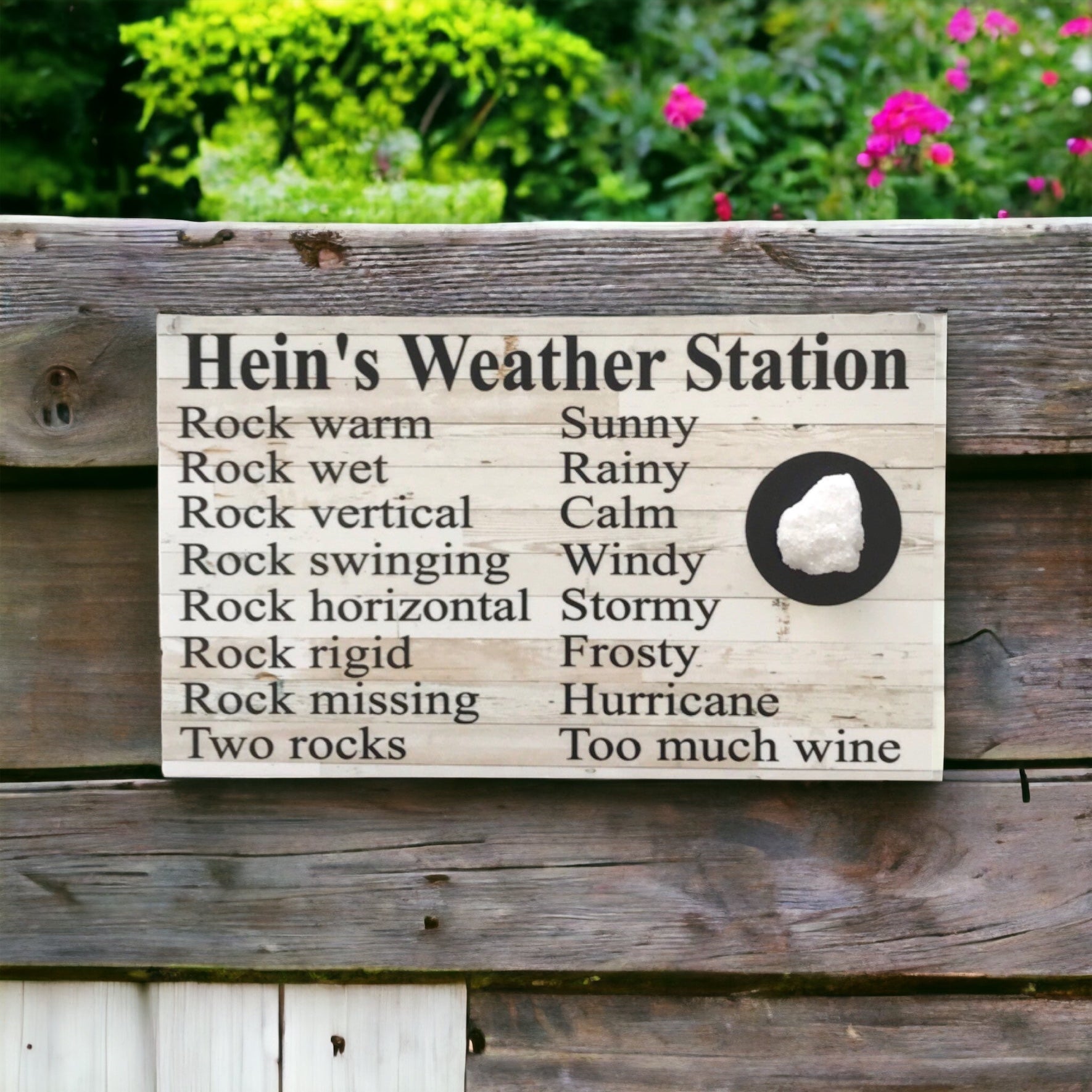 Weather Station Funny Rock Custom Personalised Sign - The Renmy Store Homewares & Gifts 