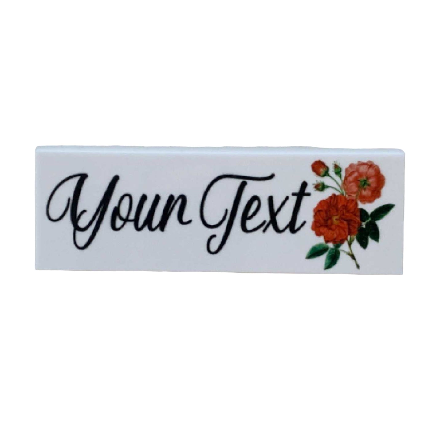 Custom Personalised Your Text Red Rose Sign