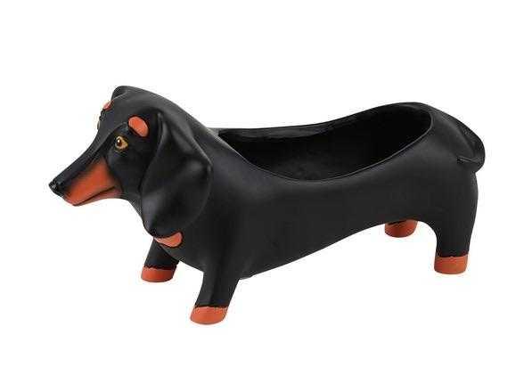 Dachshund Dog Otis Black Large Pot Planter - The Renmy Store Homewares & Gifts 