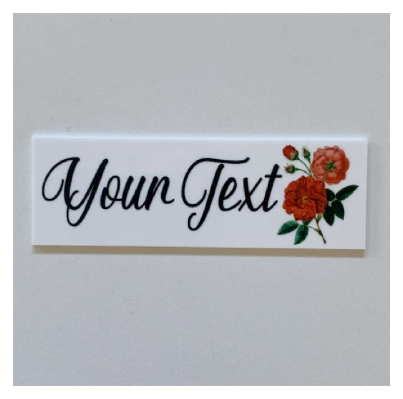 Custom Personalised Your Text Red Rose Sign - The Renmy Store Homewares & Gifts 