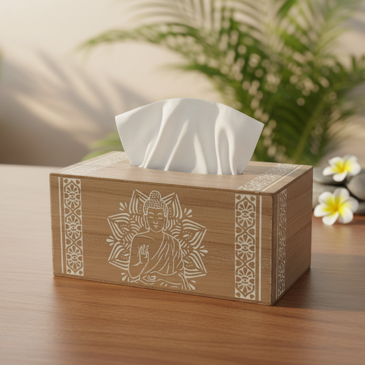 Tissue Box Cover Lotus Buddha approx 25cm | Boho Decor