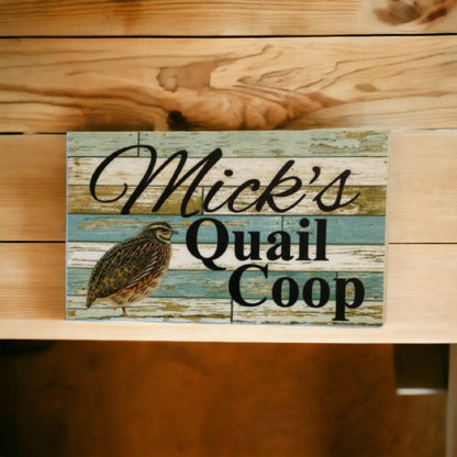 Quail Coop Custom Personalised Blue Sign - The Renmy Store Homewares & Gifts 