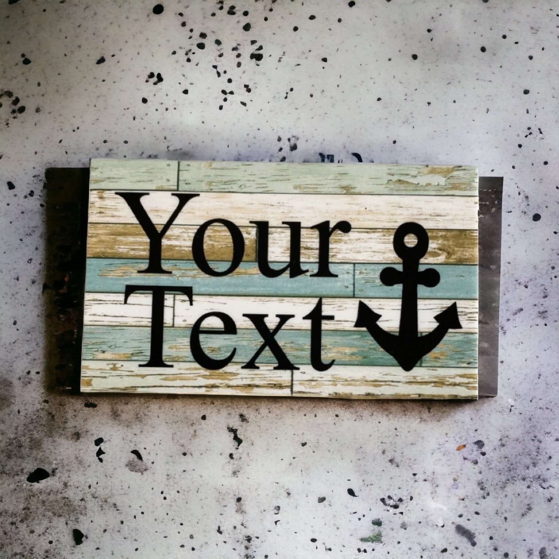 Anchor Nautical Blue Your Text Custom Wording Sign - The Renmy Store Homewares & Gifts 