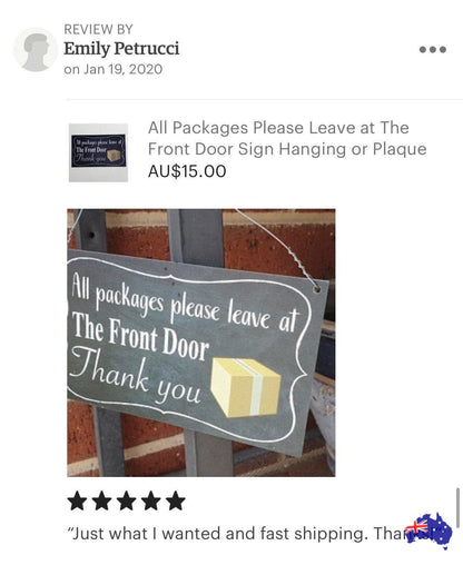 Courier Delivery Leave Packages Front Door Sign - The Renmy Store Homewares & Gifts 