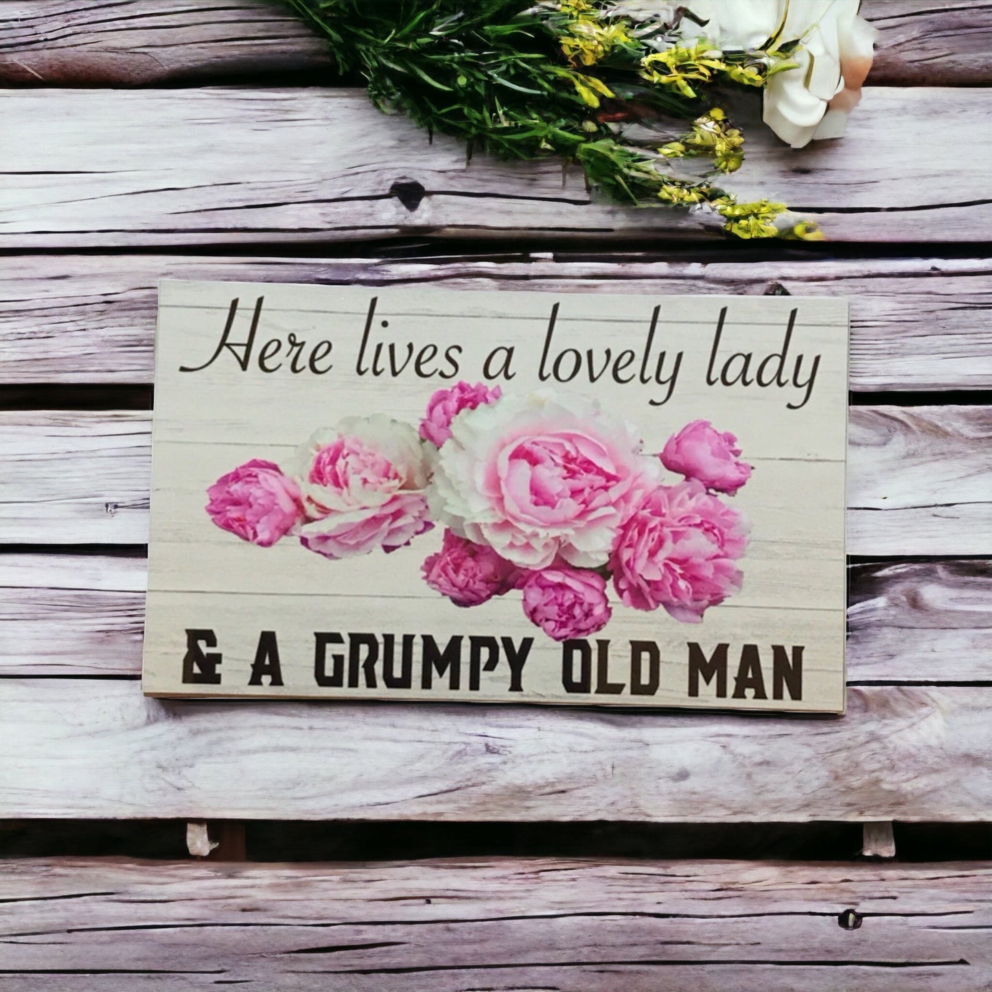 Lovely Lady Grumpy Old Man Sign