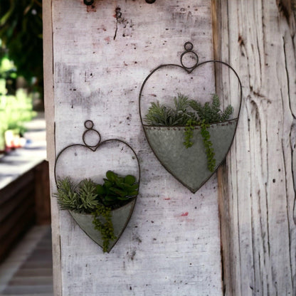 Heart Hanging Set Rustic Planter Pot - The Renmy Store Homewares & Gifts 