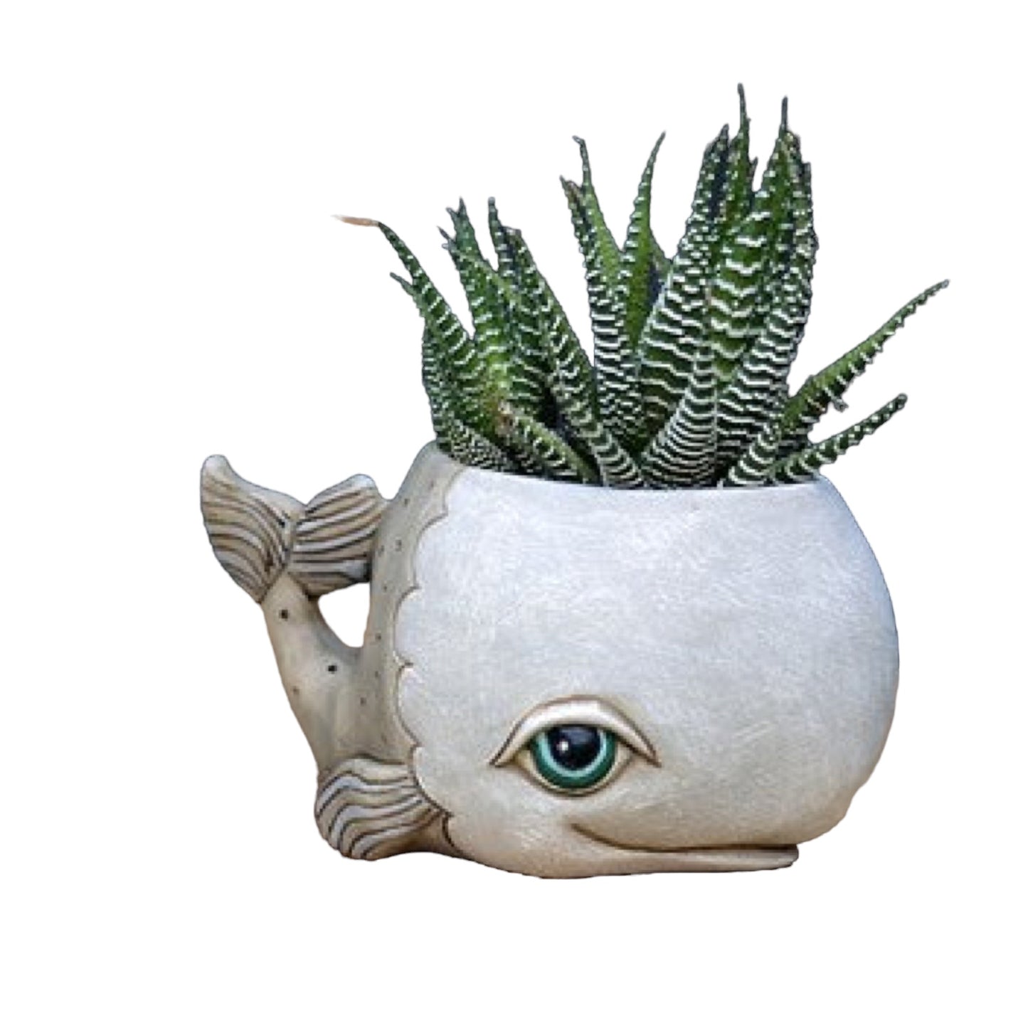 Whale Grey Funky Pot Planter Small