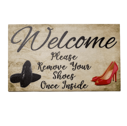 Welcome Remove Your Shoes Vintage Sign - The Renmy Store Homewares & Gifts 