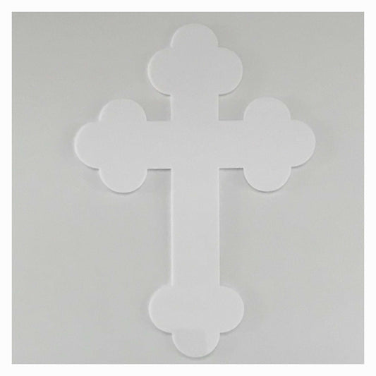 Cross Vintage White Plastic Acrylic Boho Religious Decor - The Renmy Store Homewares & Gifts 