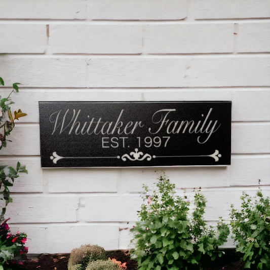 Family Name Custom Personalised Vintage Black Sign - The Renmy Store Homewares & Gifts 