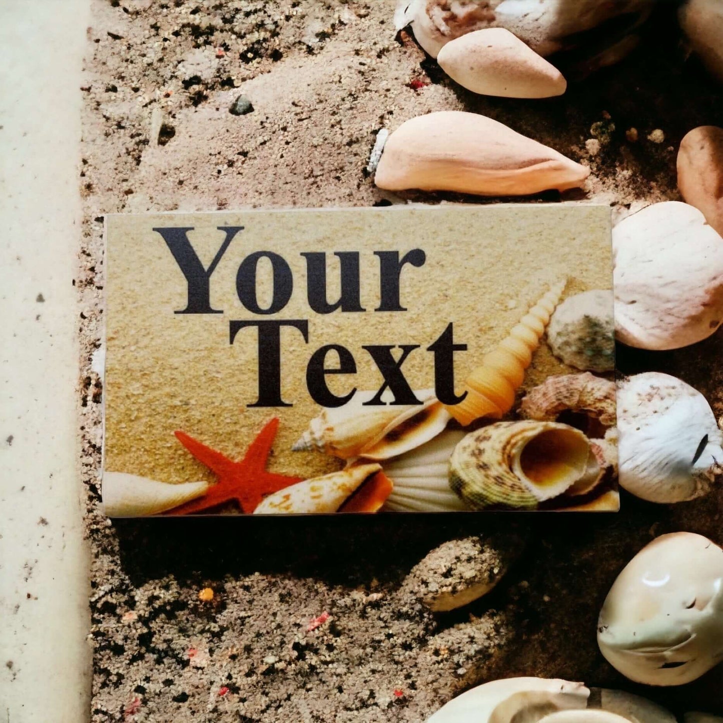 Beach House Shells Your Text Custom Wording Sign