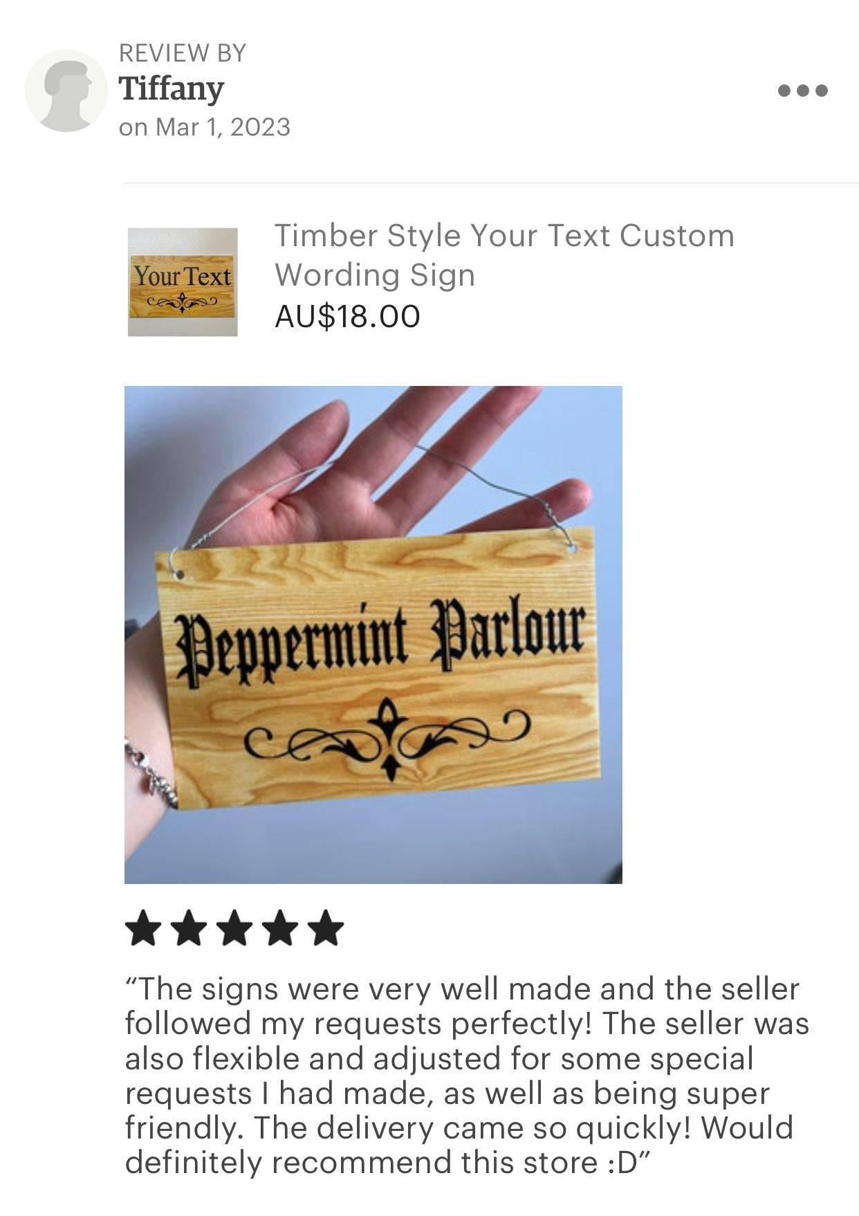 Timber Style Your Text Custom Wording Sign - The Renmy Store Homewares & Gifts 