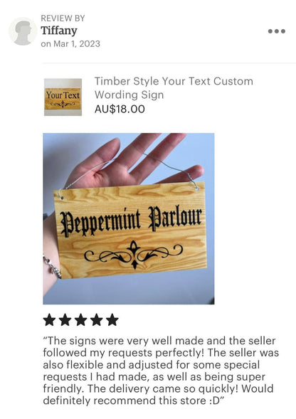 Timber Style Your Text Custom Wording Sign - The Renmy Store Homewares & Gifts 