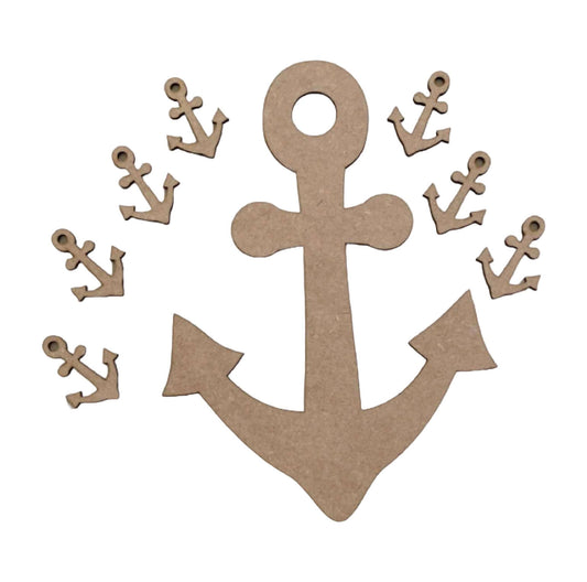 Anchor Nautical Raw MDF Wooden DIY Craft - The Renmy Store Homewares & Gifts 