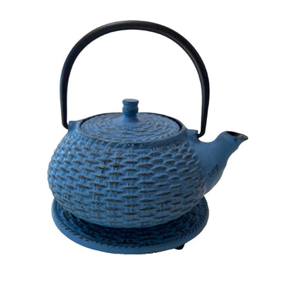 Teapot Cast Iron Blue Vintage - The Renmy Store Homewares & Gifts 