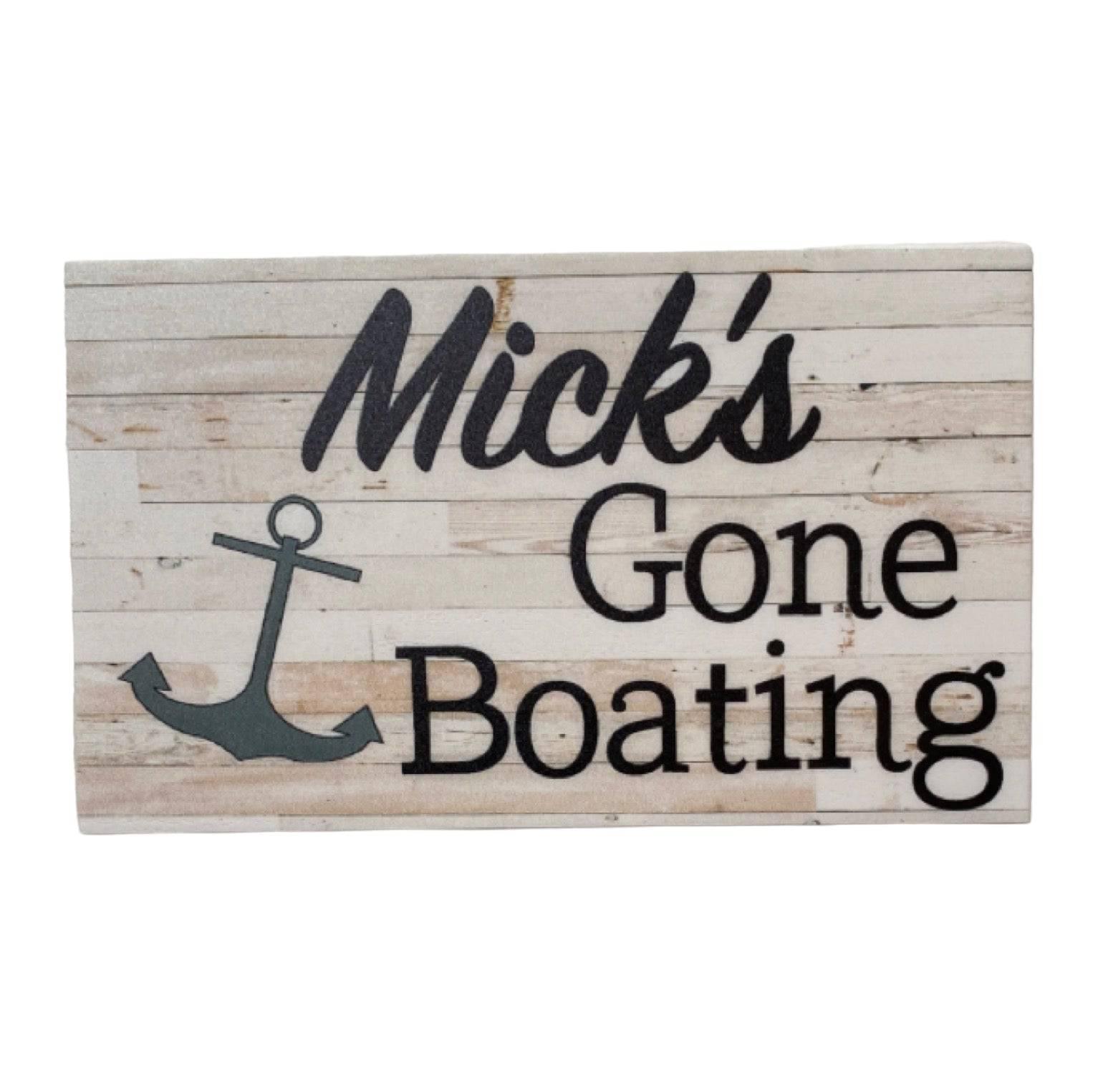 Gone Boating Custom Personalised Sign - The Renmy Store Homewares & Gifts 