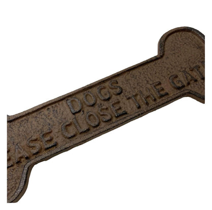 Close The Gate Cast Iron Dogs Sign - The Renmy Store Homewares & Gifts 