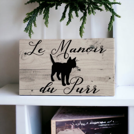Cat Le Manoir Du Purr French Sign - The Renmy Store Homewares & Gifts 