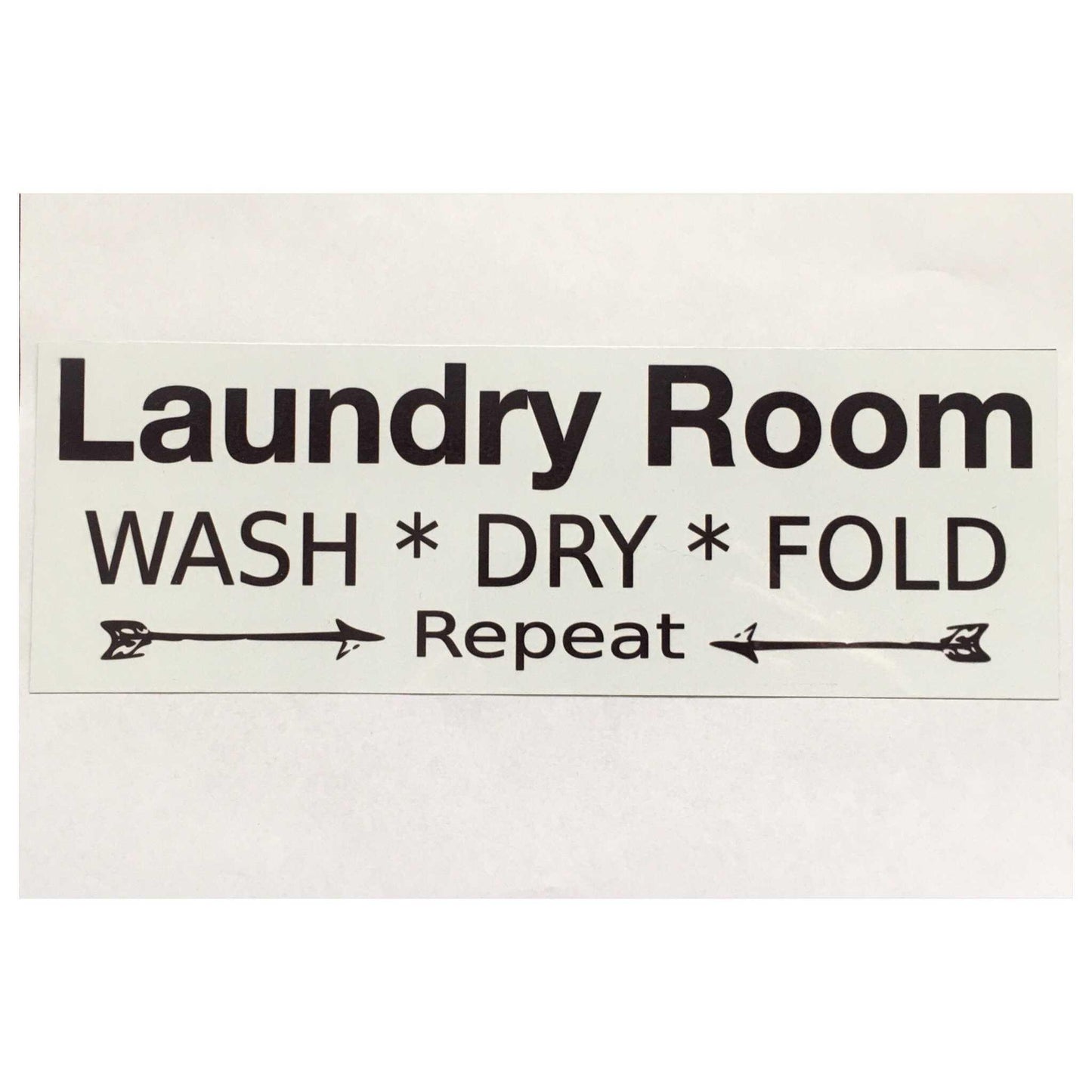 Laundry Room Wash Dry Fold Repeat White Sign - The Renmy Store Homewares & Gifts 