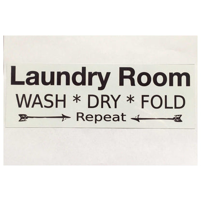 Laundry Room Wash Dry Fold Repeat White Sign - The Renmy Store Homewares & Gifts 