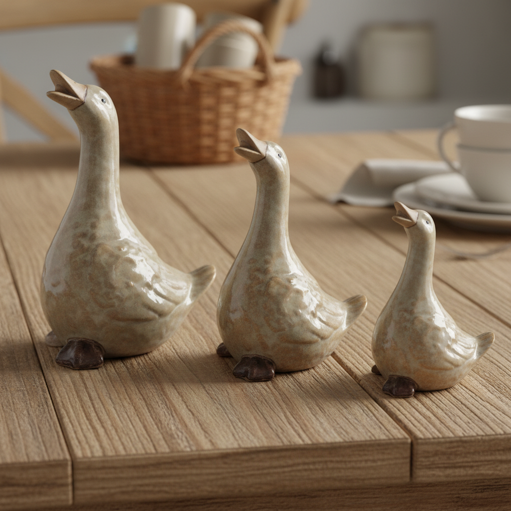 Duck Set of 3 Ceramic Ornaments | Farmhouse Country Decor