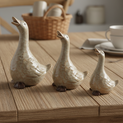 Duck Set of 3 Ceramic Ornaments | Farmhouse Country Decor