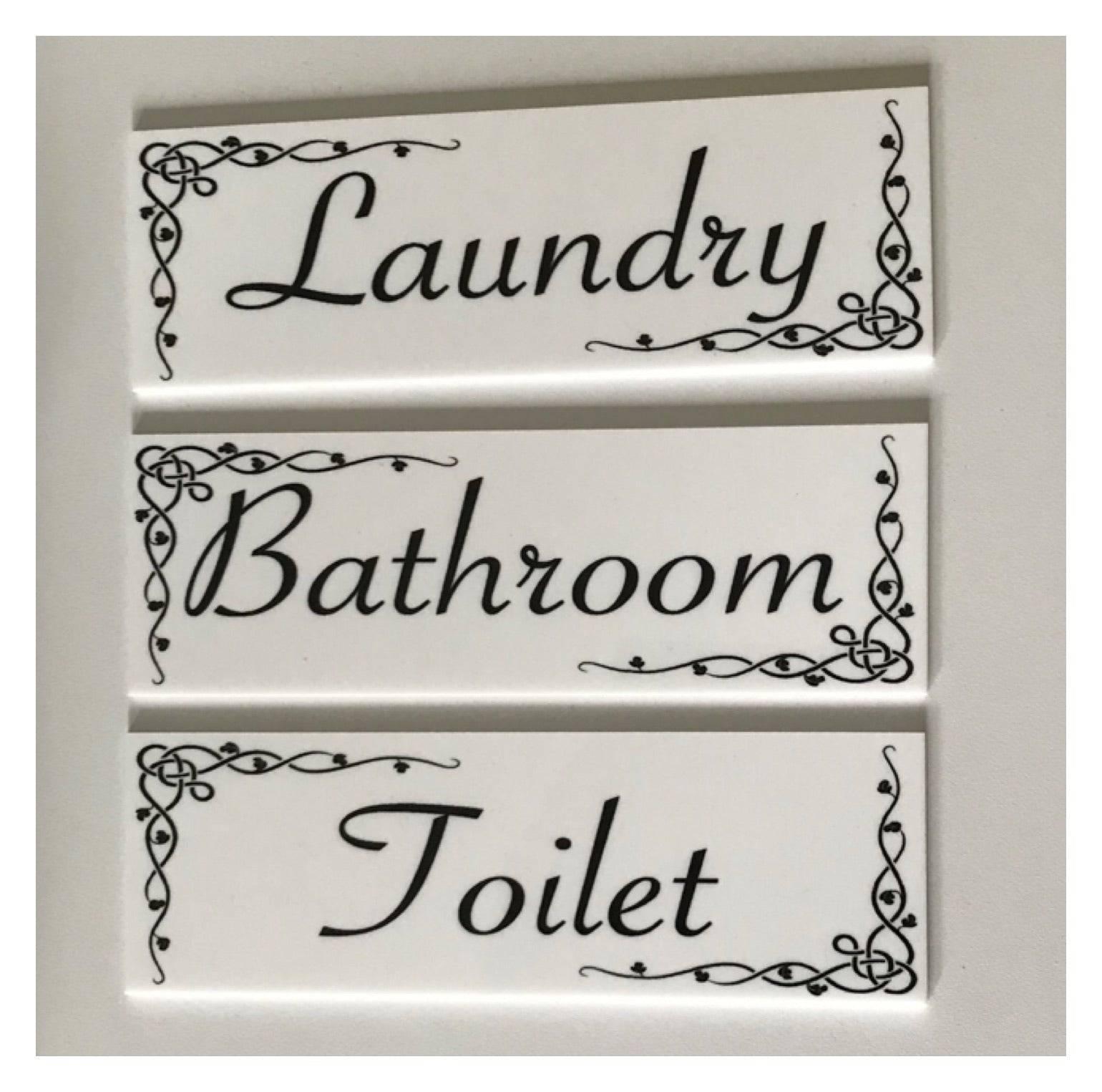 Toilet Laundry Bathroom Vintage Door Room Sign - The Renmy Store Homewares & Gifts 