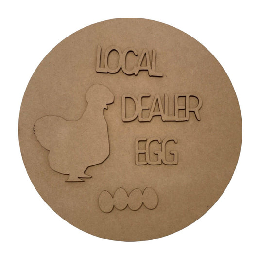 Chicken Silkie Egg Local Dealer Sign MDF Wood DIY Craft - The Renmy Store Homewares & Gifts 