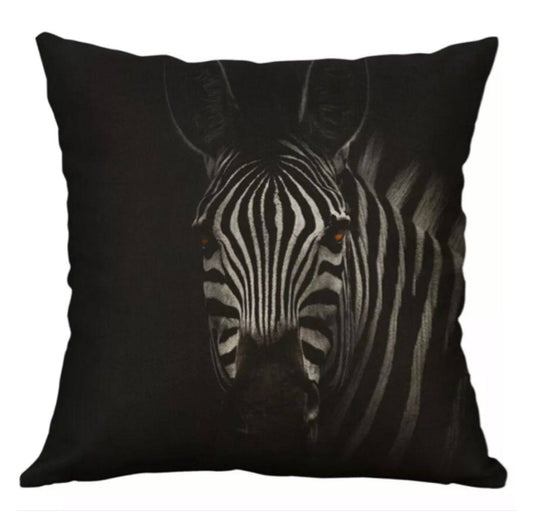 Cushion Pillow Zebra Dark Night - The Renmy Store Homewares & Gifts 