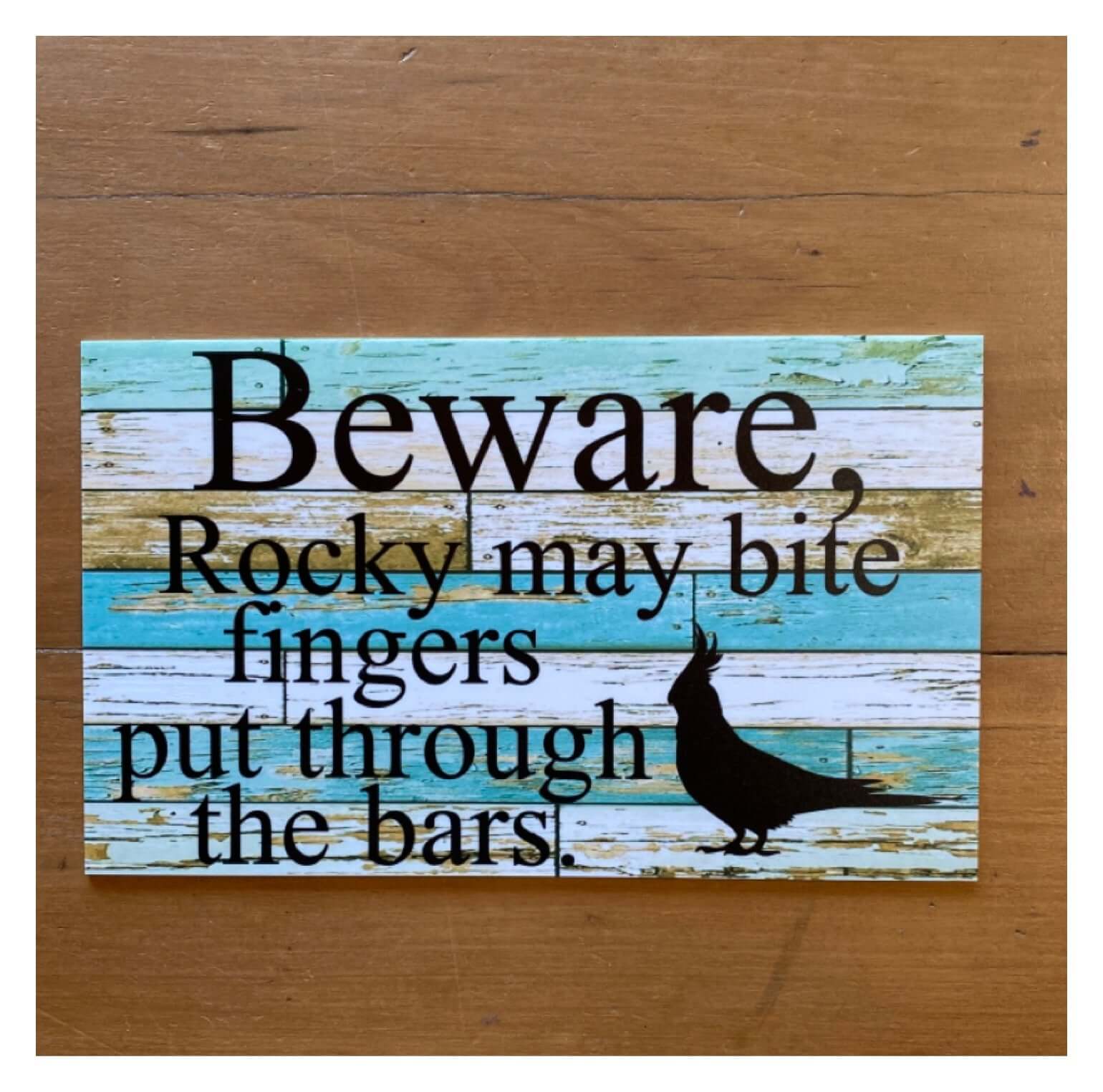 Bird Custom Personalised Parrot Sign - The Renmy Store Homewares & Gifts 