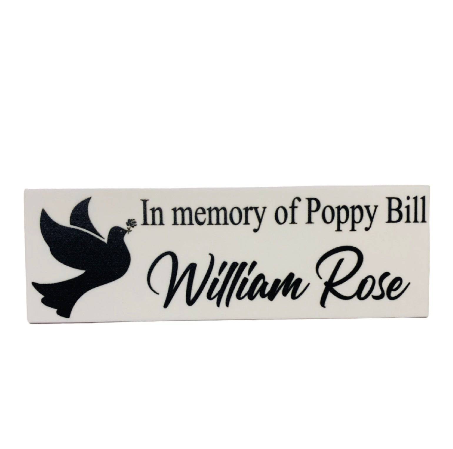 Memorial In Memory Of Custom Personalised Dove Sign - The Renmy Store Homewares & Gifts 