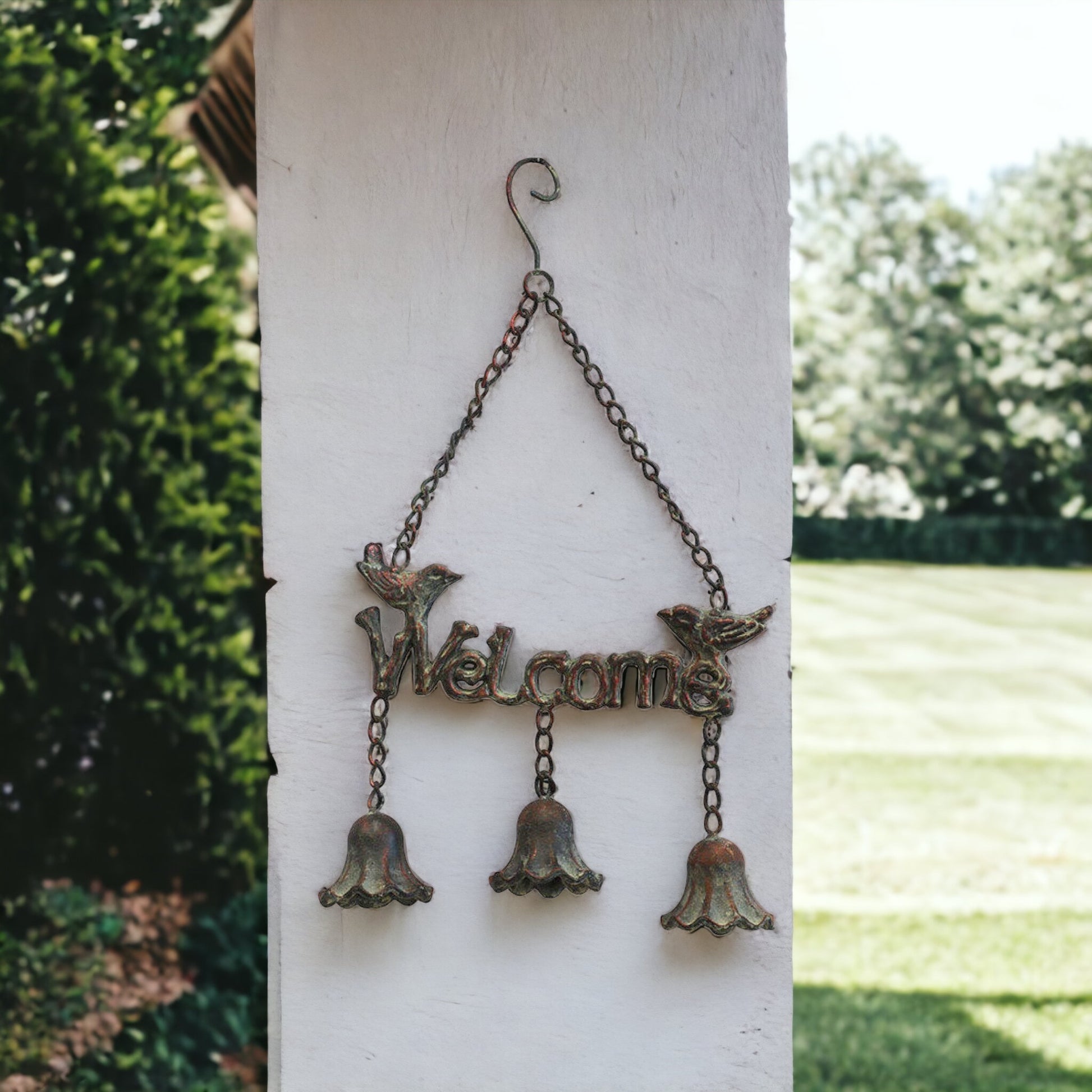 Chime Bell Welcome Birds Rustic Garden - The Renmy Store Homewares & Gifts 