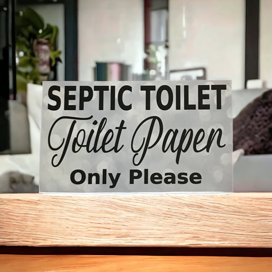 Septic Toilet Paper Only Sparkle Sign - The Renmy Store Homewares & Gifts 